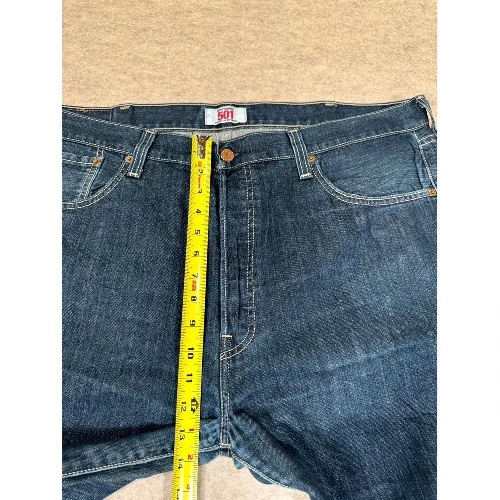 Levis 501 Original Fit Straight Jeans‎ Mens 40x30 Blue Denim High Rise Dark Wash